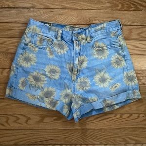 Floral jean shorts
